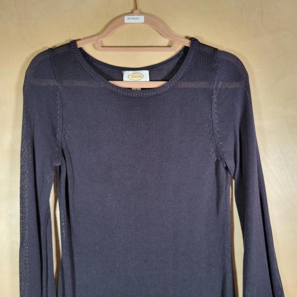 Talbots Black Bell Sleeve Long Tunic Lightweight Sweater Women Size S - Picture 6 of 9